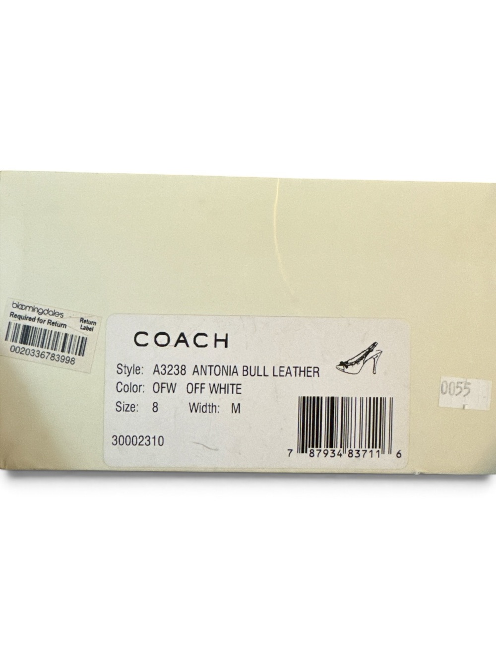 Coach Antonia Off-White Bull Leather Platform Slingback Heels Size 8M - Picture 5 of 6